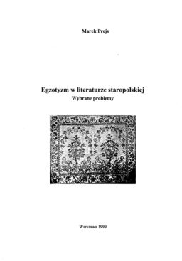 Okładka -  Egzotyzm w literaturze staropolskiej